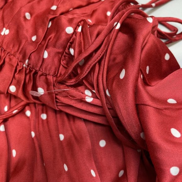 For Love & Lemons Women’s Willa Ditsy Dot Mini Dress – Red – Size M - Picture 6 of 11